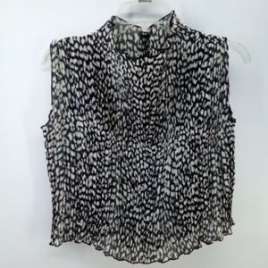 Vintage 90's Poet Stretch Pleated Animal Print 2000's Shirt Top Costume  S